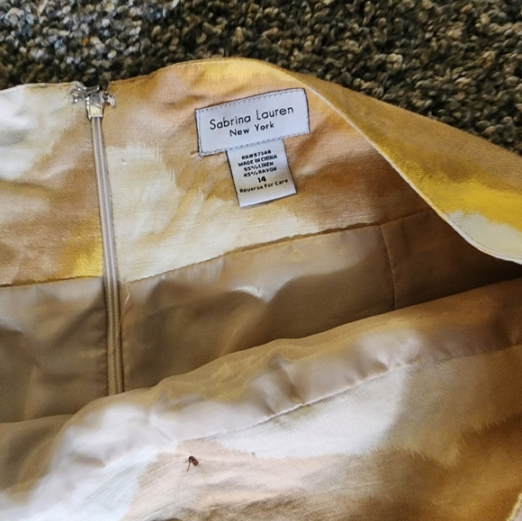 Sabrina Lauren New York Linen blend pencil skirt size 14 knee length - Picture 4 of 6